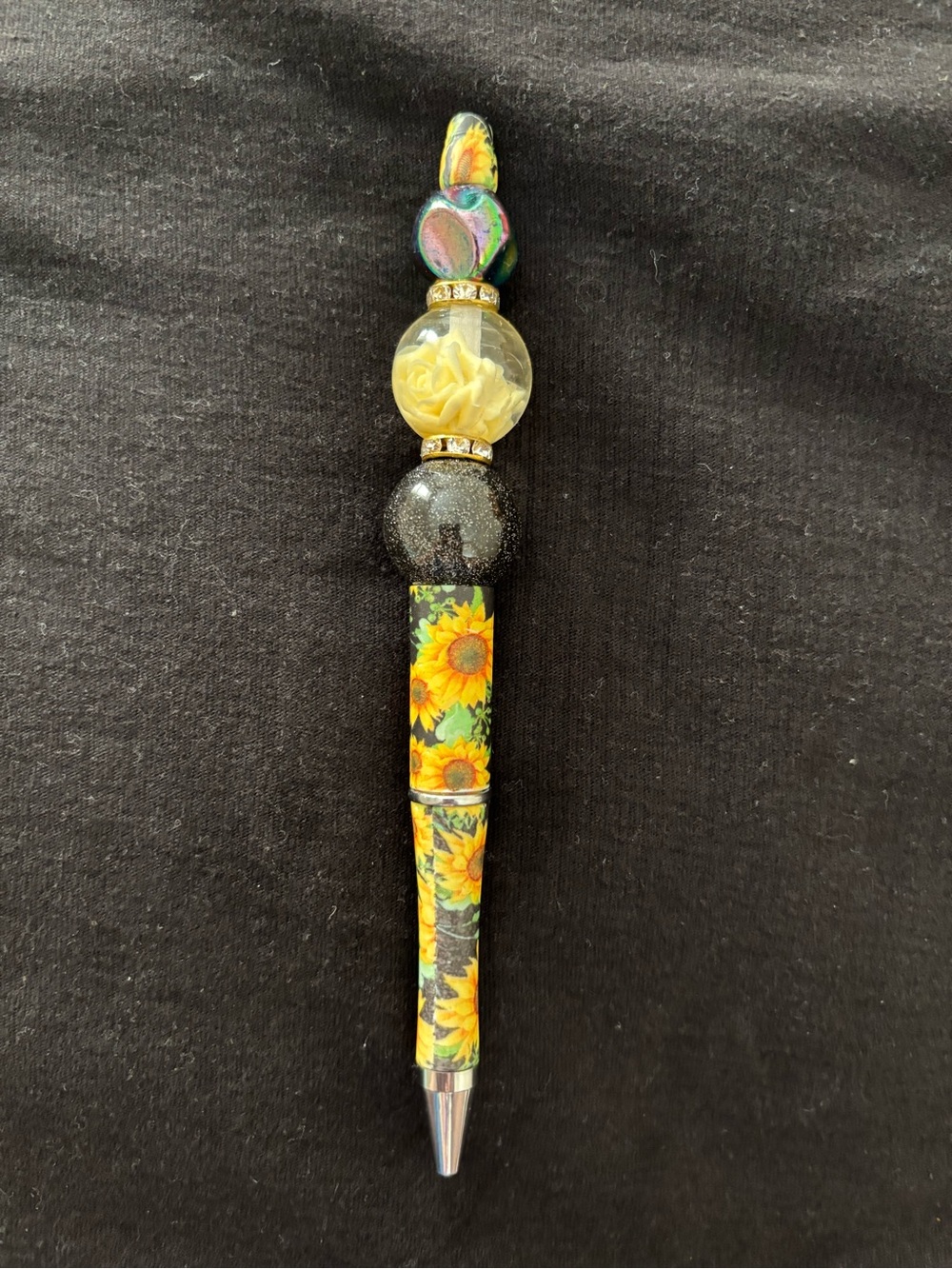 Sunflower Beaded Rolled Ballpoint Pen